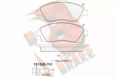 R BRAKE rb1526701 -  Комплект тормозных колодок, дисковый тормоз